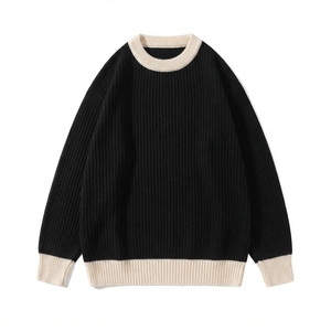 Mens Knitted <b>Pullover</b> <b>Sweater</b> Crew Neck Long Sleeve Solid Color Autumn Wear 100% Acrylic Regular Fit - Product Image 1