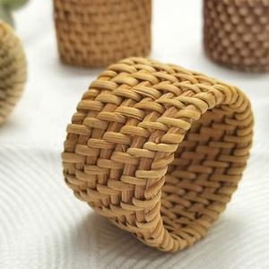 Woven Rattan Napkin Ring Handicrafts Wedding <b>Table</b> Decorate and Restaurant <b>Bamboo</b> Burlap Napkin Rings Rope - Product Image 5
