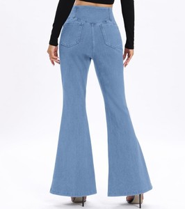 Pantalones de mezclilla Oxford elásticos de corte recto, estilo americano, negros, transpirables, desgastados, de cintura media, para mujer, ideales para el verano. - Product Image 2