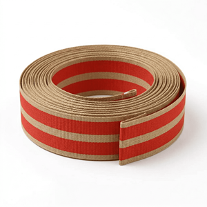 Cinta Navideña de 25 mm con Borde de Alambre, Diseño a Rayas Rojo y Marrón, Estilo Rústico de Arpillera, para Decoración, Lazos y Envoltura de Regalos, de Neelkamal Industries - Product Image 2