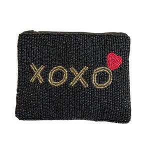 Monedero con Diseño de Corazón XOXO, Cuentas Negras, Cierre de Cremallera, Mini Cartera, Hecho a Mano, Lindo Regalo de MD HANDICRAFTS - Product Image 1