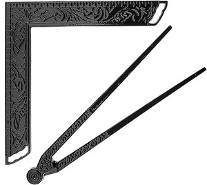 Escuadra y Compás Masónicos Negros de 6 Pulgadas para Ceremonias de Logia, Material de Zinc, para Biblia - Product Image 3