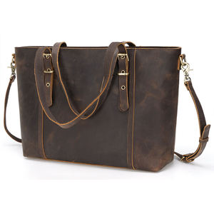 กระเป๋าโท้ทหนังแท้ปักโลโก้ตามสั่ง กระเป๋าสะพายไหล่ผู้หญิงขนาดใหญ่ กระเป๋าถือหนังแท้สุดหรู กระเป๋าทำงาน - Product Image 1