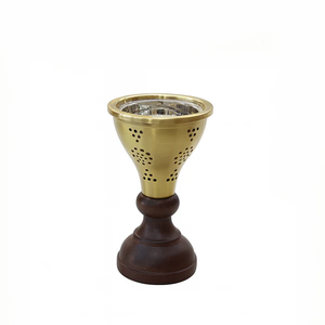 Quemador de Incienso Metálico con Base de Madera de Sándalo, Porta Incienso Aromático para Aromaterapia, Uso en Todas las Estaciones - Product Image 2
