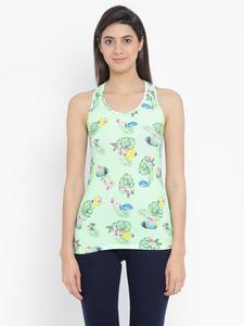 Débardeur Halter à Imprimé Floral pour Femme, Respirant, en Tricot, pour le Sport et le Yoga, Haut Sans Manches à Motifs Verts, Vêtement Décontracté pour l'Entraînement - Product Image 3