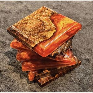 ที่รองแก้วทำมือจากเรซิ่นและไม้ สำหรับชา กาแฟ และเครื่องดื่ม - ของพรีเมียมสำหรับโปรโมชั่น - Product Image 2