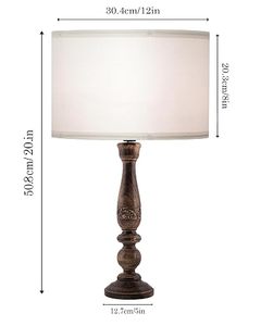 Floral Carved Wood <b>Table</b> Lamp Pleated Fabric Shade <b>Vintage</b> Nordic <b>Bedside</b> Floor Lamp for Home Hotel - Product Image 3