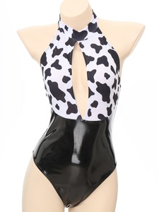 Mujeres <span class=keywords><strong>Sexy</strong></span> Western Cowgirl Patchwork Body Leotardo Mono Ragazze <span class=keywords><strong>Sexy</strong></span> Uniforme Scolastica Cosplay Espectáculos temáticos Discoteca - Product Image 3