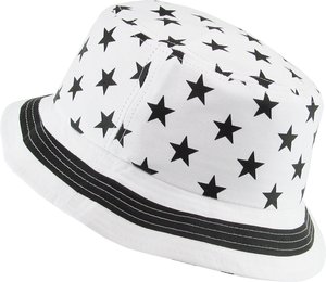 Chapeau bob en coton blanc à imprimé étoiles, pour la protection solaire en plein air, voyage, plage, pêche, décontracté, unisexe, à la mode - Product Image 5
