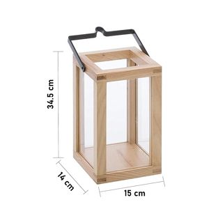 Lanterne suspendue en bois rustique, boîte de présentation florale, décoration de mariage, jardin, maison, cadre carré fait main - Product Image 2