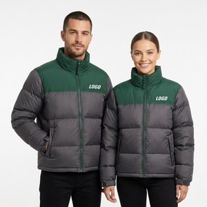 Winter unisex Thick Cotton Filled Eco Friendly Windproof Puffer <b>Jacket</b> Custom Bright Color High Quality <b>Patchwork</b> quilted <b>jacket</b> - Product Image 2