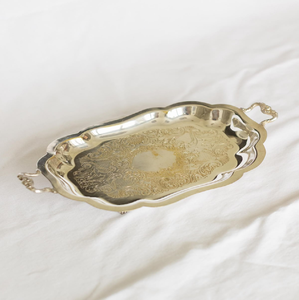 Plat ovale classique en argent, orné d'une poignée en métal en forme de grappe, pour un service sûr et pratique, disponible en gros. - Product Image 3