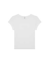 Camiseta Básica Ajustada para Mujer, 100% Algodón, Transpirable, Corta, de Manga Corta, para Uso Diario Informal, Suministro de Fábrica OEM - Product Image 4