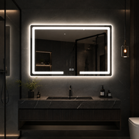 Miroir LED rectangulaire pour salle de bain, miroir mural rétroéclairé pour salle de bain moderne