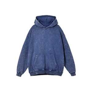 Sweat-shirt à capuche pour homme personnalisé, effet délavé, en coton, style streetwear oversize, tissu doux et décontracté moderne - Product Image 5