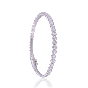 Bracelet tennis en or blanc 18 carats avec diamants taille ovale, bijoux de luxe pour femme, cadeau d'anniversaire de mariage - Product Image 3