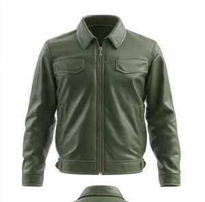 <b>Men's</b> Purple PU <b>Leather</b> <b>Jacket</b> Workwear Style Turn-down Collar Zipper Closure Regular Fit Solid Color Autumn Wear - Product Image 3