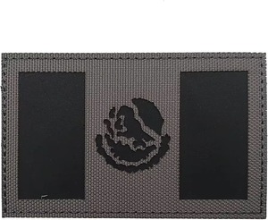 Patch du drapeau du Mexique, rectangulaire, en tissu tissé, brodé, double face, avec fermeture auto-agrippante. - Product Image 1