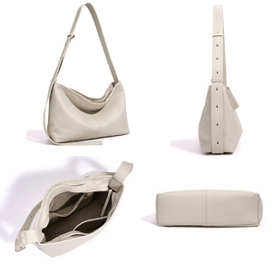 Bolso Tote de Mujer de Cuero Genuino de Lujo, Alta Calidad, con Cierre de Cremallera, de Piel Vacuna Suave, Estilo Minimalista y Moderno 2026 - Product Image 2