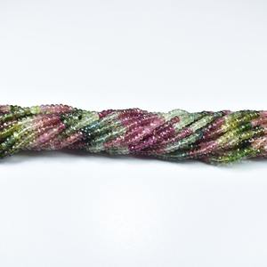 Natural Multi Tourmaline Faceted Rondelle Gemstone Beads Strands 4-4.5mm Tourmaline Beads <b>String</b> Wholesale Loose Gemstone Beads - Product Image 6