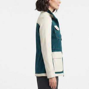 <b>Women</b> <b>Utility</b> <b>Jacket</b> Simple Front Zip Closure Large Pocket Design Comfortable Long Sleeve <b>Jacket</b> For Outdoor And Daily Fashion - Product Image 4