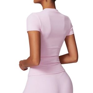 เสื้อยืดคอกลมแขนสั้นทรงพอดีตัวสำหรับผู้หญิง เสื้อยืดสีดำทรงเข้ารูปสำหรับผู้หญิง เสื้อยืดผ้าฝ้ายผสมสแปนเด็กซ์ยืดหยุ่นกระชับรูปร่าง - Product Image 5