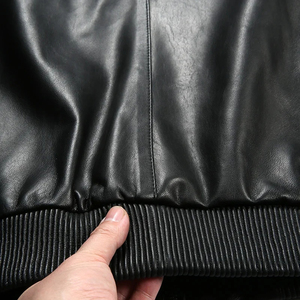 High Quality Custom Black Genuine Leather Letterman Varsity <b>Jacket</b> for Men Fashionable Chenille <b>Patches</b> Embroidery Coat - Product Image 5
