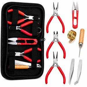 Kit de fournitures pour la fabrication de bijoux avec pinces, pincettes et coupe-fils pour projets d'artisanat DIY, ensemble d'outils en acier inoxydable - Product Image 6