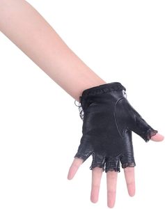 Guantes de moda de cuero sin dedos para mujer - Product Image 3