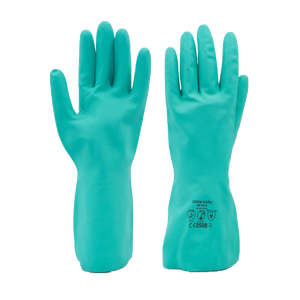 OFERTA DE LOTE DE EXCESO DE STOCK NF1813 Guantes de Seguridad Certificados EN Sin Látex Resistentes a Químicos Nitrilo Grueso Forro de Felpa Diamante Excelente - Product Image 1