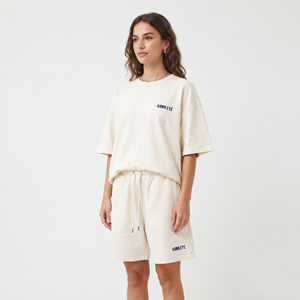 Conjunto de Camiseta y Pantalones Cortos para Mujer, Color Sólido, Alta Elasticidad, con Logotipo Personalizado, Verano, Sexy, Talla Grande, Venta al Por Mayor - Product Image 1