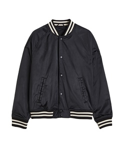 Blouson universitaire en satin uni pour homme, dernière collection, design noir de luxe, respirant, streetwear, grandes tailles - Product Image 2