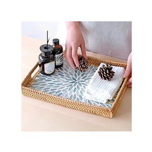 ถาดหวายลายมุกสุดฮิตสำหรับโรงแรมรีสอร์ท ใช้จัดเก็บอุปกรณ์ในห้องน้ำ - Product Image 1