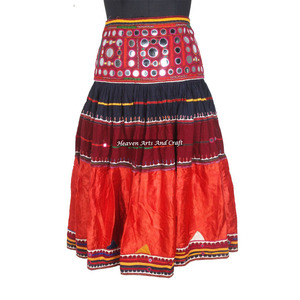 Hand embroidered and mirrors embellished banjara skirt made by tribes kutchh gujarat boho embroidered real banajara women skirt - Product Image 1