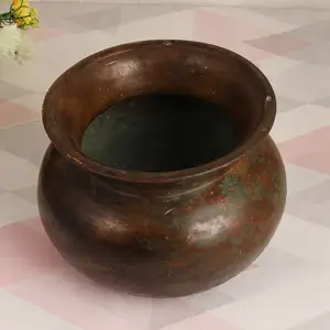 Decorative Traditional Antique Brass Rustic Engraved Water Storage Flower Pot Home Decor Gift Items SNG-584