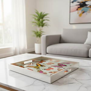 Bandeja de Laca Vietnamita Auténtica - Diseño Tradicional de Carpa Koi - Organizador y Bandeja de Exhibición de Lujo para Mesa - Product Image 5