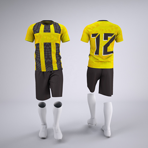 Tenues de football personnalisées OEM en gros, maillots de football, uniformes d'équipe de club, vêtements de football jaunes, accessoires complets - Product Image 3
