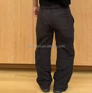 Pantalones Unisex de Lona de Poliéster/Algodón de Alta Calidad, Estilo Vintage Oscuro, Ecológicos, de Peso Medio, Antiarrugas, de Secado Rápido y Cintura Elástica - Product Image 2