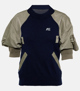 Pull bomber hybride en maille surdimensionné pour femme, style streetwear premium, sweat à capuche pour femme - Product Image 4