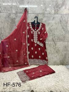 Conjunto de Traje Plazzo y Dupatta de Excelente Calidad, Especial para Eid, Hermoso, Crujiente, con Bordado, Venta al Por Mayor - Product Image 4
