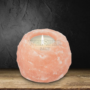 Portavelas de Sal de Roca Tallado a Mano, Forma Natural, Estilo Moderno, Pakistán, Brillo Natural Cálido, Decoración para el Hogar - Product Image 3