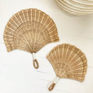 Abanicos de ratán personalizados con soporte OEM, excelente precio al por mayor, abanico decorativo natural para colgar. - Product Image 1
