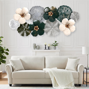 <b>Large</b> 3D Metal Flower <b>Wall</b> Art Layered Floral Sculpture for Living Room Bedroom Entryway Modern Home <b>Decoration</b> - Product Image 4