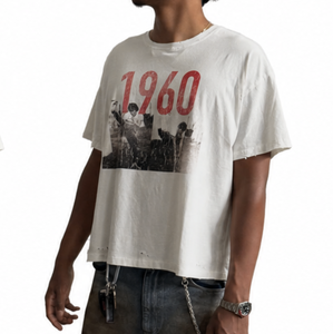 Camisetas Formales de Hombre, Personalizadas con Logotipo, 100% Algodón Grueso, Impresión Serigráfica, Bordadas, Jersey Sólido, Cuello Redondo, Corte Holgado - Product Image 4