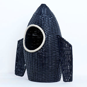 Cesta de mimbre en forma de cohete, cesta tejida para niños, cestas de alta calidad para decoración de habitaciones infantiles - Product Image 4