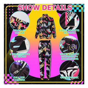Conjunto Deportivo Unisex con Cintas Laterales, Cortavientos, Estilo Urbano, Informal, de Manga Larga, Estilo Años 90, para Invierno - Product Image 4