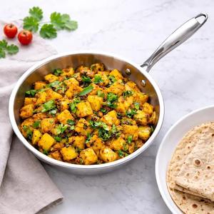 Poêle à frire en acier inoxydable avec poignée résistante à la chaleur, compatible induction, poêle antiadhésive pour la cuisson. - Product Image 3