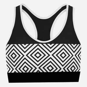 Custom Wholesale Women’s Plus Size Sublimation Sports <b>Bra</b> – <b>Removable</b> <b>Padded</b>, Stretchy Sculpt Fit with U Neck - Product Image 3
