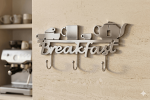 Porte-épingles mural décoratif en métal, design petit-déjeuner, à fixer au mur - pour la cuisine et la décoration intérieure - Product Image 4