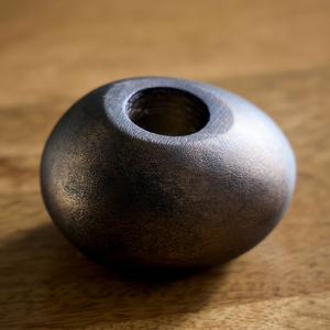 Modern Matte Black Iron Taper Candle Holder Set Industrial Handcrafted Metal Pebble <b>Tall</b> Candle Stand for Home Christmas Durable - Product Image 4